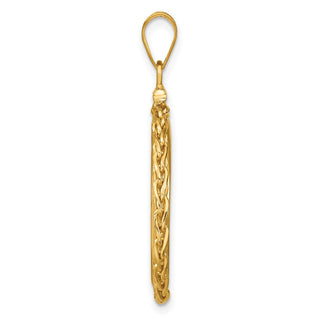 14k Yellow Gold 3mm Wheat Chain Screw Top 20.2mm Coin Bezel Pendant - Fits 1/4 oz Maple Leaf
