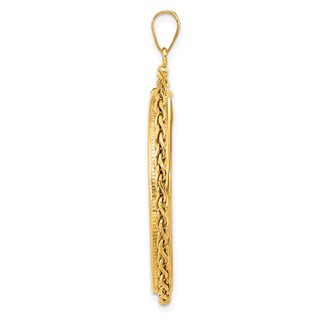 14k Yellow Gold 3mm Wheat Chain Screw Top 32mm Coin Bezel Pendant - Fits 1 oz Australian Nugget, 1 oz Kangaroo, 1 oz Panda, and Other Coins