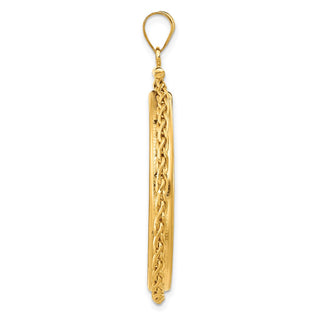 14k Yellow Gold 3mm Wheat Chain Screw Top 32.7mm Coin Bezel Pendant - Fits 1 oz American Eagle, 1 oz Cat, and 1 oz Krugerrand