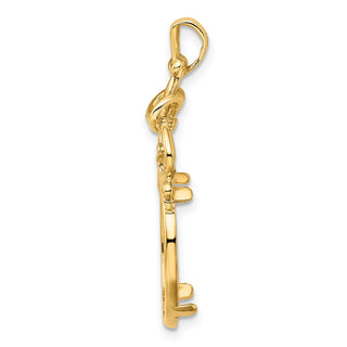 14k Yellow Gold 13mm Filigree Top Prong Coin Bezel Pendant - Fits 2 Pesos and US $1