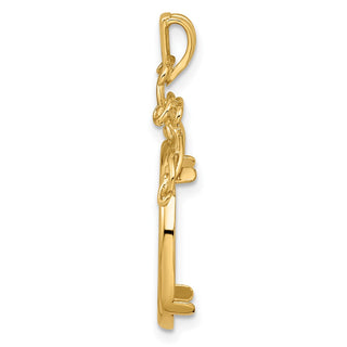 14k Yellow Gold 16.5mm Thin Filigree Top Prong Coin Bezel Pendant - Fits 1/10 oz American Eagle and 1/10 oz Krugerrand