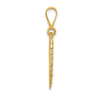 14k Yellow Gold Reversible I Love You Heart Pendant