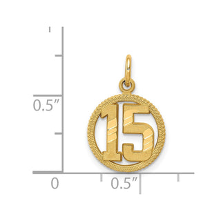 14k Yellow Gold #15 Circle Pendant