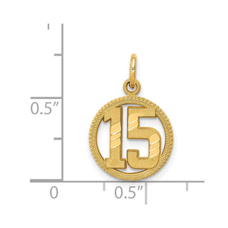 14k Yellow Gold #15 Circle Pendant