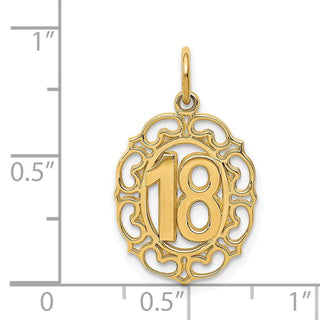 14k Yellow Gold #18 Oval Pendant
