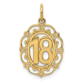 14k Yellow Gold #18 Oval Pendant