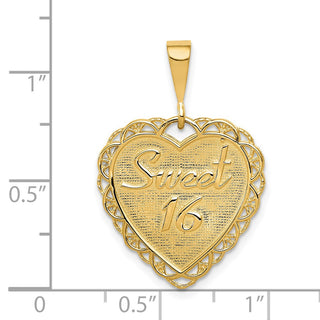 14k Yellow Gold Reversible SWEET 16 Charm C1669