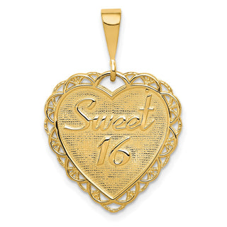 14k Yellow Gold Reversible SWEET 16 Charm C1669