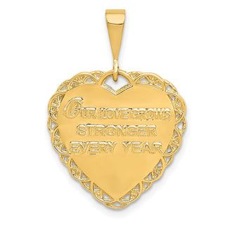 14k Yellow Gold Reversible 25th ANNIVERSARY Pendant C1672