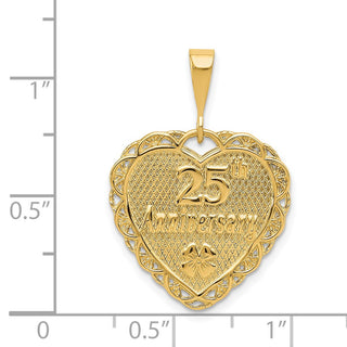 14k Yellow Gold Reversible 25th ANNIVERSARY Pendant C1672