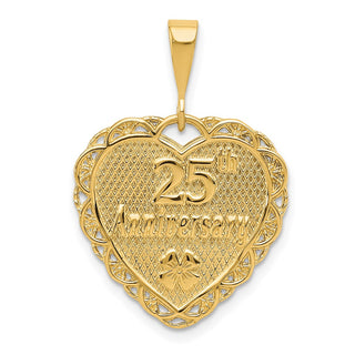 14k Yellow Gold Reversible 25th ANNIVERSARY Pendant C1672
