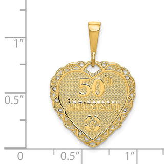14k Yellow Gold Reversible 50th ANNIVERSARY Charm C1673