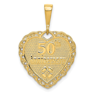 14k Yellow Gold Reversible 50th ANNIVERSARY Charm C1673