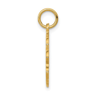14k Yellow Gold Bride and Groom Charm w/ Textured Back