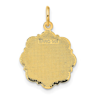 14k Yellow Gold Bride and Groom Charm w/ Textured Back