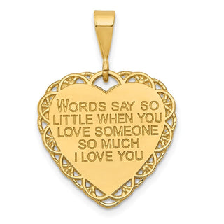 14k Yellow Gold Reversible FOR MY MOM Pendant