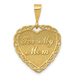 14k Yellow Gold Reversible FOR MY MOM Pendant