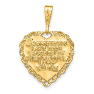 14k Yellow Gold Reversible For A Special Grandma Pendant