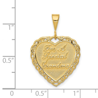 14k Yellow Gold Reversible For A Special Grandma Pendant