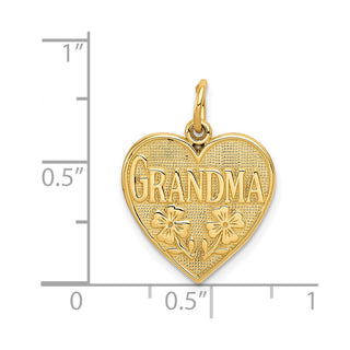 14k Yellow Gold Grandma Heart Charm C1709