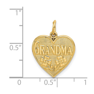 14k Yellow Gold Grandma Heart Charm C1709