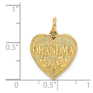 14k Yellow Gold Grandma Heart Charm C1709