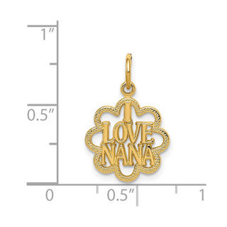 14k Yellow Gold I Love Nana Charm