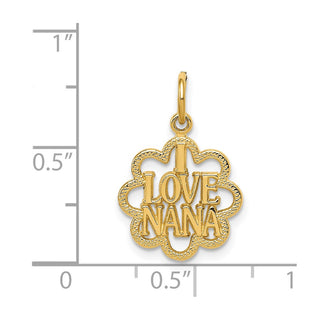 14k Yellow Gold I Love Nana Charm