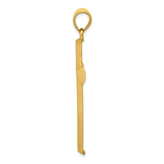 14k Yellow Gold Satin and Diamond-Cut Cross Pendant C173
