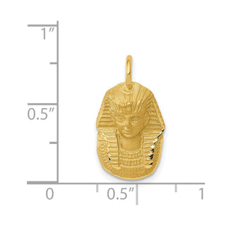 14k Yellow Gold Satin Diamond-Cut King Tut Charm