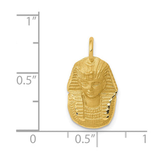 14k Yellow Gold Satin Diamond-Cut King Tut Charm