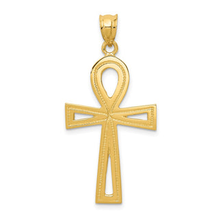 14k Yellow Gold Ankh Cross Pendant C174