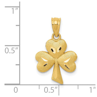 14k Yellow Gold Shamrock Pendant C1741