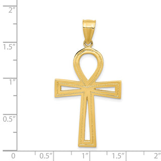 14k Yellow Gold Ankh Cross Pendant C175