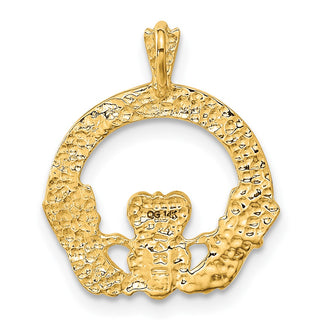 14k Yellow Gold Claddagh Pendant C1753