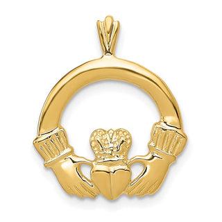 14k Yellow Gold Claddagh Pendant C1753