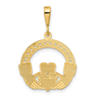 14k Yellow Gold Claddagh Pendant C1754
