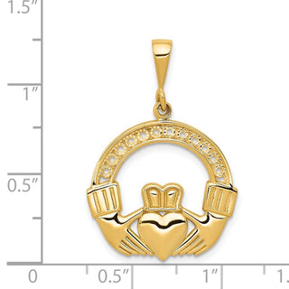 14k Yellow Gold Claddagh Pendant C1754
