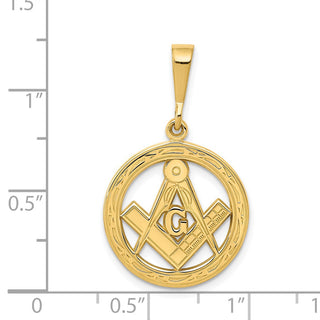 14k Yellow Gold Masonic Pendant
