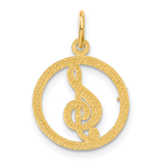14k Yellow Gold Treble Clef Charm C1791