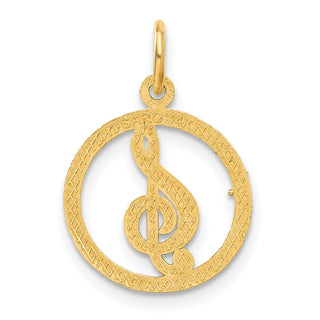 14k Yellow Gold Treble Clef Charm C1791