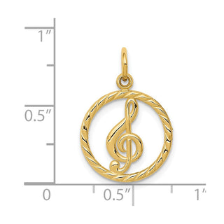 14k Yellow Gold Treble Clef Charm C1791