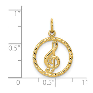 14k Yellow Gold Treble Clef Charm C1791
