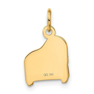 14k Yellow Gold Piano Charm C1792