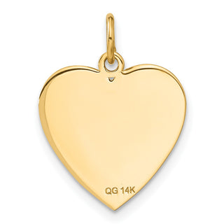 14k Yellow Gold Us Flag Heart Charm
