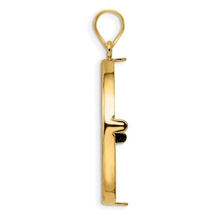 14k Yellow Gold 27mm Diamond-cut Prong Coin Bezel Pendant - Fits 1/2 oz American Eagle, US $10 Liberty, and Other Coins