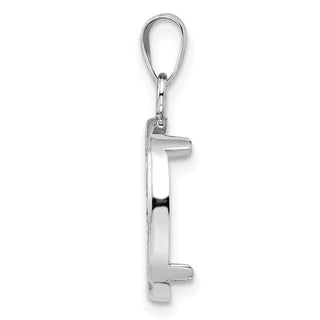 14k White Gold Diamond-cut Prong 14.0mm Coin Bezel Pendant - Fits 1/20 oz Maple Leaf and Other Coins