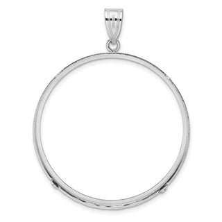 14k White Gold Polished 38.1mm Prong Coin Bezel Pendant