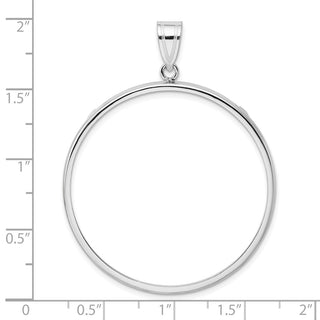 14k White Gold Polished 38.1mm Prong Coin Bezel Pendant