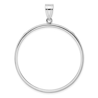 14k White Gold Polished 38.1mm Prong Coin Bezel Pendant